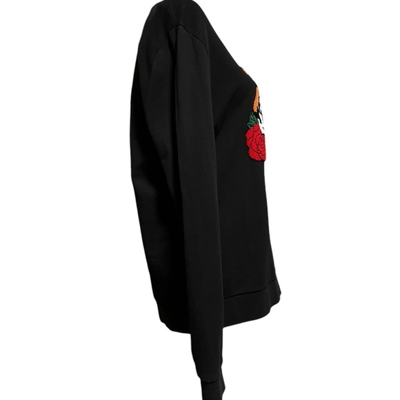 ASOS WOMEN’S BLACK TIGER ROSE EMBROIDERED OVERSIZED SWEATSHIRT SIZE MEDIUM - Picture 4 of 9